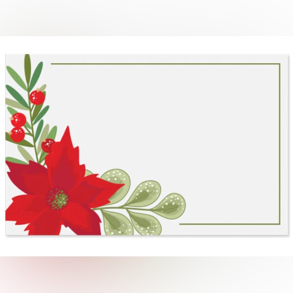 Poinsettia Enclosure Card 3.5x2.25" Pack of 50
